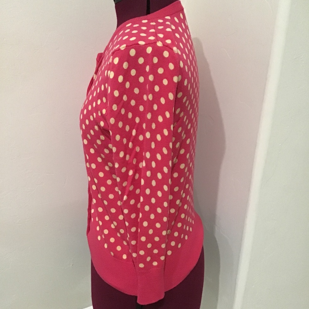 Spense Knits- Pink and Cream Polka Dot Sweater - Picture 3 of 12